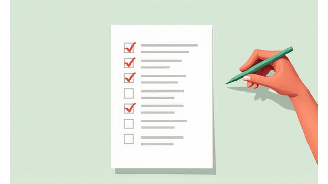Imagen de un checklist de bienestar